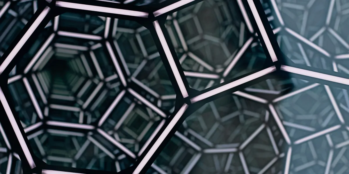 Fraktales Bild mit einem Hexagonalen Muster.