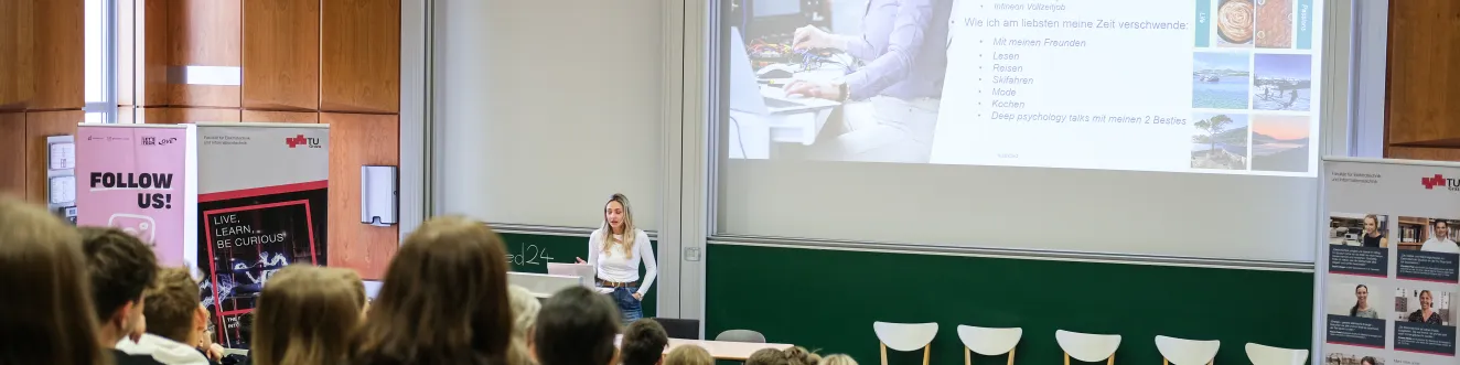 GEED 2024: Vortrag von einer Studierenden.